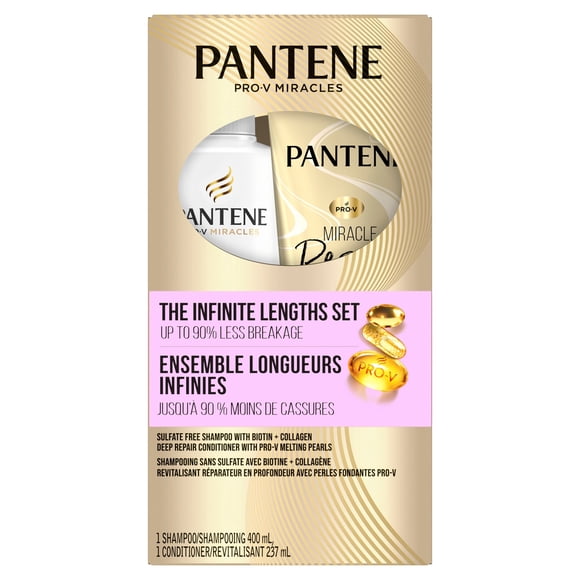 Pantene Dual Pack Pro-V Miracles Infinite Lengths Biotin Shampoo 400 ml + Miracle Rescue Deep Repair Conditioner 237 ml