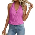 thumbnail image 6 of Noric Women's Halter Tank Tops Sleeveless Summer Casual Cotton Linen V Neck Loose Fit Tops, 6 of 7