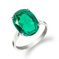 thumbnail image 2 of Galaxy Gold Stunning 4.50 Carats 14K Solid White Gold Brilliant Oval Cut Emerald Solitaire Ring with Genuine Vibrant Emerald Oval Shape Anniversary Engagement Promise Her Him Unisex (10), 2 of 5