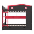 thumbnail image 5 of [Luckynote]Queen over Queen Bunk Bed with Trundle and Storage Shelves, Solid Wood Bunk Beds with hooks, No Box Spring Needed,Black&Red, 5 of 12