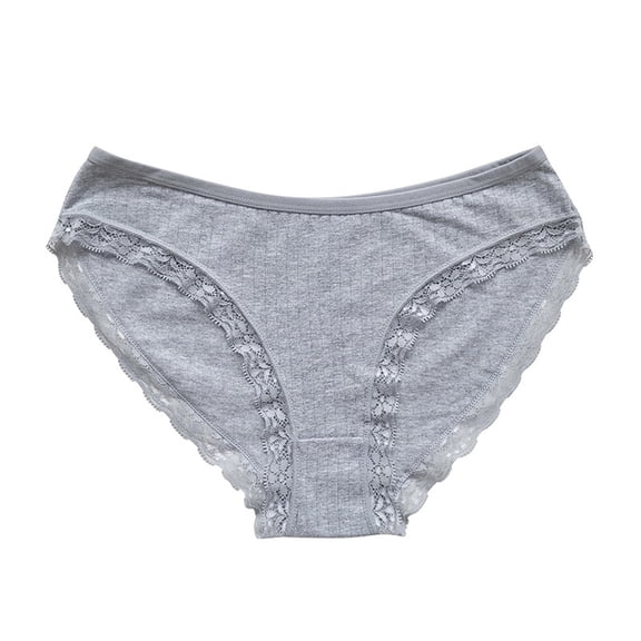 Ashyfjp Womens Bikini Panties with Lace Trim Leg Openings, Ribbed Low Rise Breathable Soft Comfortable Underwear, Size S-XL