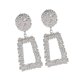 thumbnail image 1 of Pendientes geométricos esmerilados Pendientes de metal trapezoidales con personalidad Plata------Código de producto 74967, 1 of 3