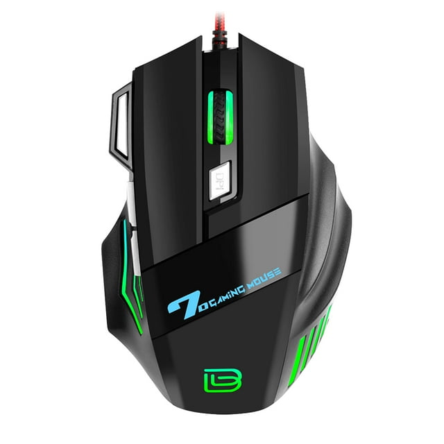 BAJEAL G5 Wired Gaming RGB Gaming 7 Keys Ergonomic Mice 4-gear Adjustable DPI for PC Desktop Computer Black