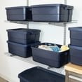 thumbnail image 7 of Rubbermaid 10 Gallon Stackable Storage Container, Dark Indigo Metallic (8 Pack), 7 of 7