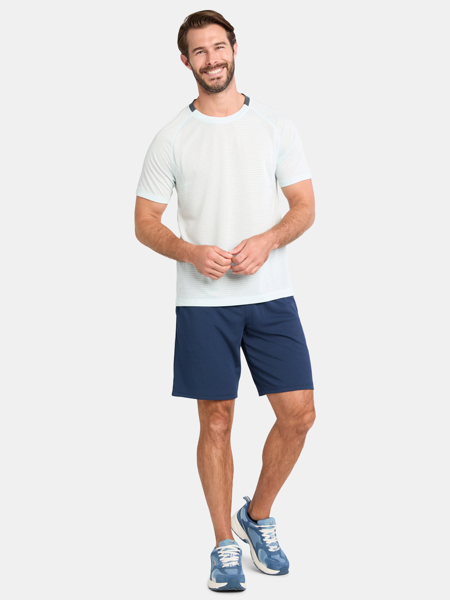 Athletic Works Men's and Big Men's Mixed Media Tee, Sizes XS-5XL
