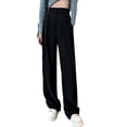 thumbnail image 1 of Pantalones de oficina estilo palazzo con bolsillos y cintura alta para mujer, 1 of 7