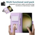 thumbnail image 2 of Dteck Case for Samsung Galaxy S25 Edge, Magnetic Closure PU Leather Zipper Wallet Case Card Slot Heavy-Duty Protector Phone Cover, Purple, 2 of 9
