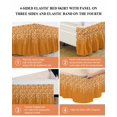 thumbnail image 6 of Weeping Flowers Wrap Around Bed Skirts for King Bed 16" Drop,Bed Skirt with Adjustable Elastic Belt Dust Ruffle Bed Valance for Bedroom Orange Spring Floral Botanical Art Aesthetics Bed Frame Cover, 6 of 7