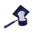 thumbnail image 4 of Fashion Doctor Hat Shape Caja de aretes de almacenamiento de joyas Regalo de graduación azul, 4 of 8