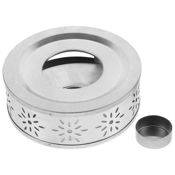 Worgeous Portable Stainless Steel Teapot Warmer Base Stainless Steel Tea Warmer Tealight Holder Teapot Multifunctional Coffee Food Warmer