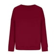 thumbnail image 5 of Womens Oversized Sweatshirt Crewneck Pullover Casual Long Sleeve Tops Basic Fall Fashion Outfits 2025 Red XL, 5 of 6