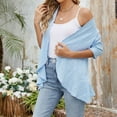 thumbnail image 4 of Ohufall 3/4 Sleeve Cardigan Tops for Women Summer Light Breathable Open Front Bolero Shrugs Ladies Solid Color Causal Cover Ups, 4 of 5