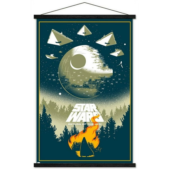Star Wars: Return of the Jedi - Funeral Wall Poster with Wooden Magnetic Frame, 22.375" x 34"