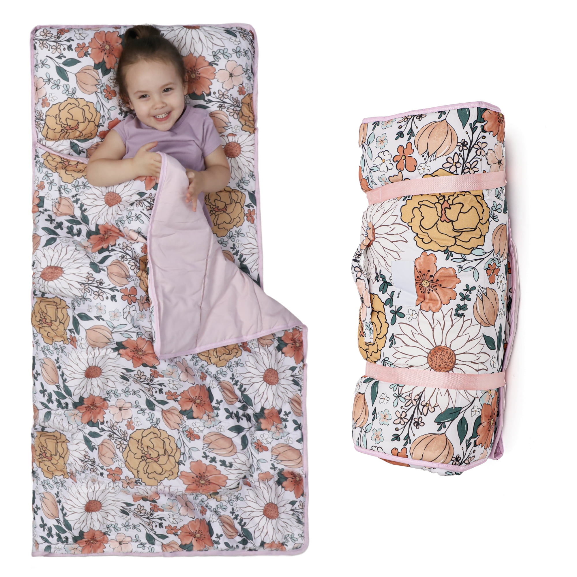 Morxy Toddler Nap Mat with Pillow & Blanket - Extra Large Portable Roll Up Nap Mats with Name Tag - Thick Kids Sleep Mat for Daycare, Preschool, Travel and Camping - For Age 3 and up