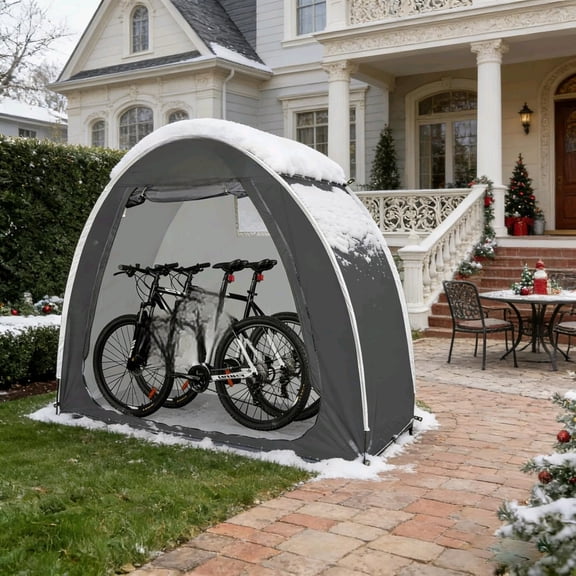 Bike Storage Shed Tent, Portable Outdoor Bike Storage Tent with 210D Oxford Thick PU4000 Waterproof for 1/2/3/4 Bikes, Bike Covers Storage Shed for Bicycles, Lawn Mower, Garden Tools$$Garden & Patio