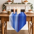 thumbnail image 3 of Table Runners 60 Inches Long, Blue Striped Cotton Linen Kitchen Dining Coffee Table Runner for Party Home Decor, Modern Abstract Art Wave Moire Gradient Tabletop Dresser Scarves Runner 13x60 Inch, 3 of 9