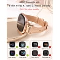 thumbnail image 3 of TOYOUTHS Leather Bands Compatible with Fitbit Versa 4/Versa 3/Fitbit Sense 2/Sense Band Women, Slim Thin Dressy Designer Premium Leather Strap with C-Shape Metal Buckle for Versa 3 4 Sense Smartwatch, 3 of 7