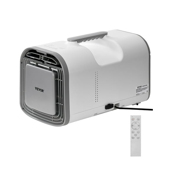 VEVOR Portable Air Conditioner, 4250 BTU 3-Speed Air Conditioning Unit with 24H Timer, Air Portable AC Adjustable from 16-32℃, Compatible with AC/DC, for Outdoor Tent Camping, RVs or Home Use, White