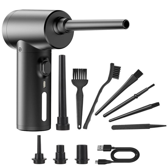 ManYmbyan Compressed air Duster - Keyboard Cleaner for Office no Canned Reusable Good Replacement Can Electric 50000RPM Cordless 6000mAh Black