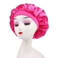 thumbnail image 2 of Silk Bonnet for Sleeping,Hair Wrap Satin Bonnets Shower Cap for Black Women Men, Elastic Wide Band Hair Bonnet Cap for Sleeping Curly Hair, 2 of 6