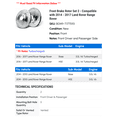 thumbnail image 2 of Front Brake Rotor Set 2 - Compatible with 2014 - 2017 Land Rover Range Rover - Autopart Premium, 2 of 2