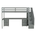 thumbnail image 5 of EUROCO Twin Loft Bed with Desk and 4 Drawers, Moveable Staircase for Kids Teens Adults, Gray, 5 of 22