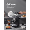 thumbnail image 3 of Espresso Machine 3.5 Bar, 800W Compact Coffee Maker with Integrated Steam Wand for Lattes and Cappuccinos, 4-Cup Capacity for Home and Office, Black, 3 of 7