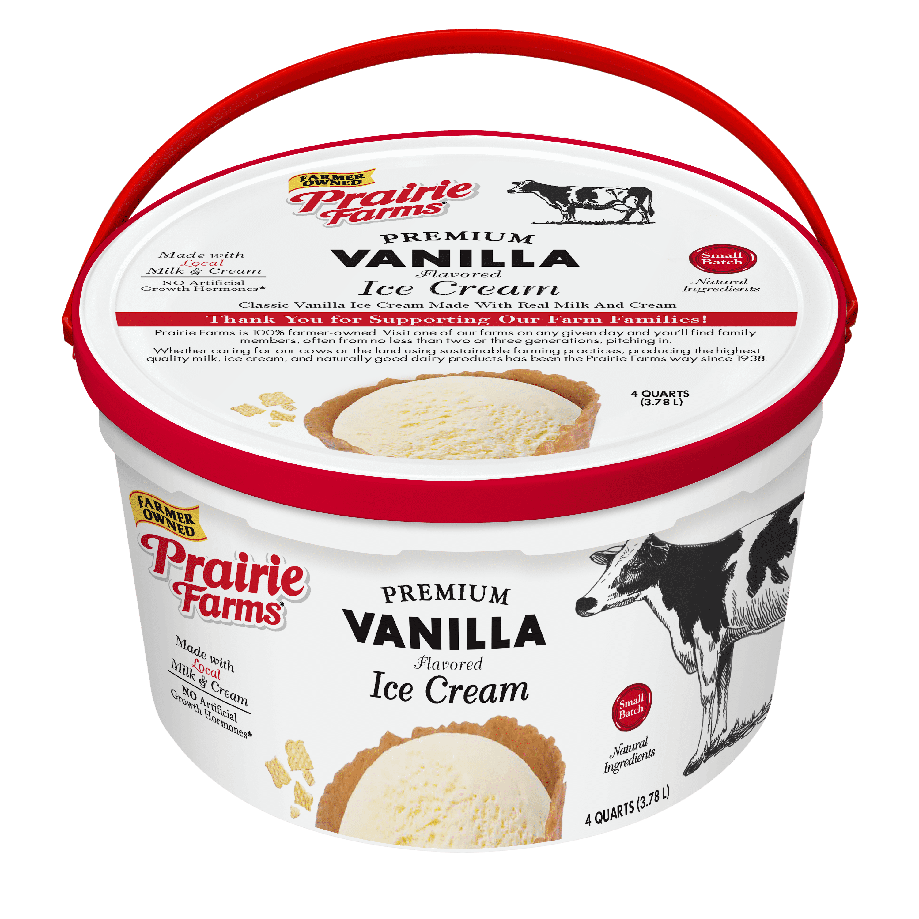Prairie Farms Premium Vanilla Ice Cream 4 QT Pail