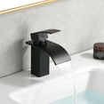 thumbnail image 6 of SUMERAIN Matte Black Waterfall Bathroom Sink Faucet, Lead-Free 304 Stainless Steel Single Hole Vanity Faucet, 6 of 11