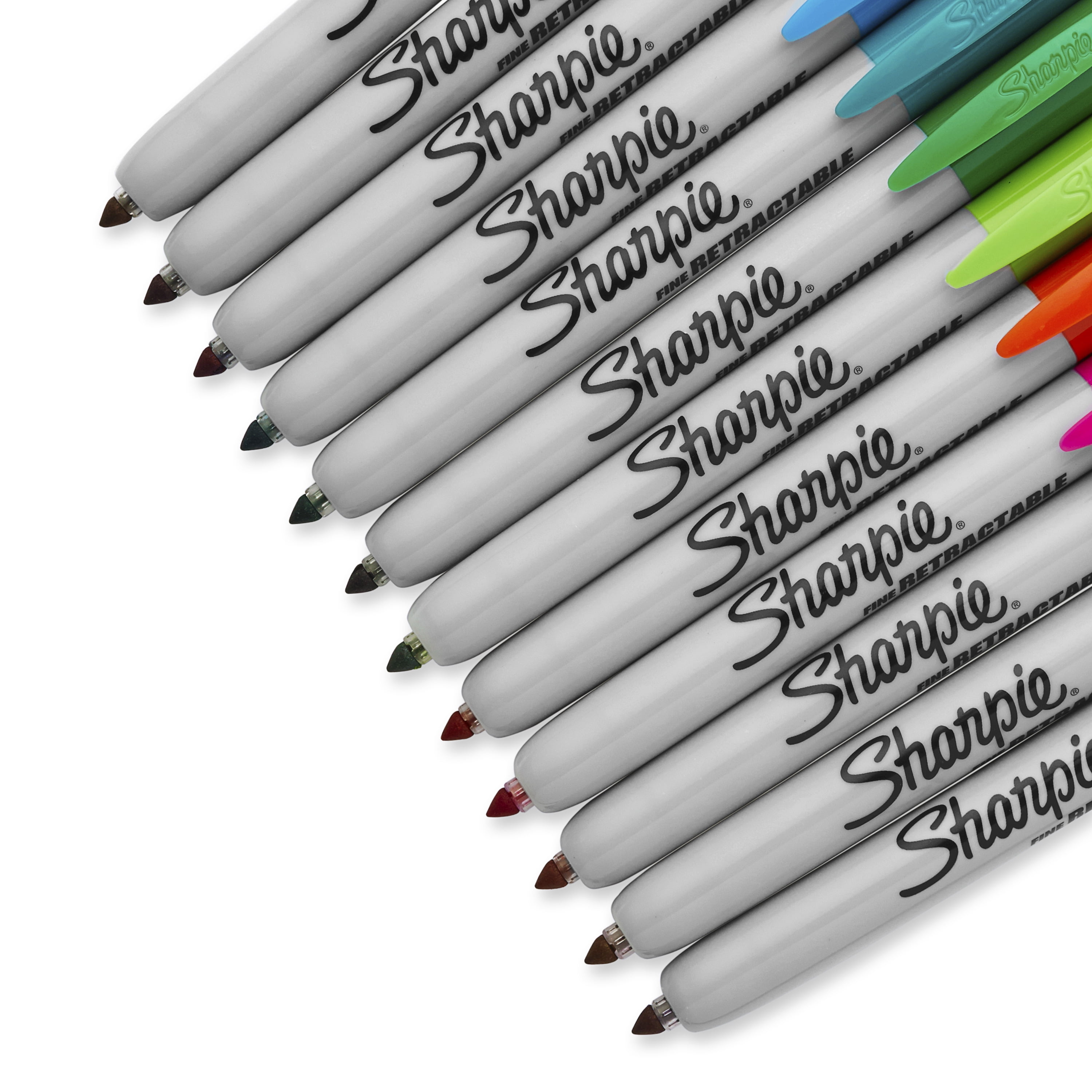 Sharpie Retractable Marker Pens - Assorted Colours (Blister of 4