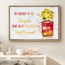 PixonSign Framed Canvas Print Wall Art Daisy Perfume with Motivational Phrase Inspirational Mother's Day Watercolor Modern Art Colorful Multicolor for Living Room, Bedroom, Office - 16"x24" Natural