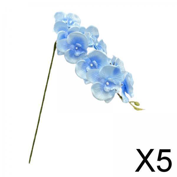 5x 9 Cabezas de Plantas de de Flores de Orquídeas Artificiales, Decoración de Mesa, Flores de Mariposa Artificiales para Decoraciones de Hoteles 5 piezas