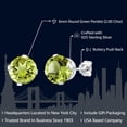 thumbnail image 3 of Gem Stone King 925 Sterling Silver Green Peridot Stud Earrings for Women Men (2.00 Cttw, Gemstone Birthstone, Round 6MM), 3 of 7