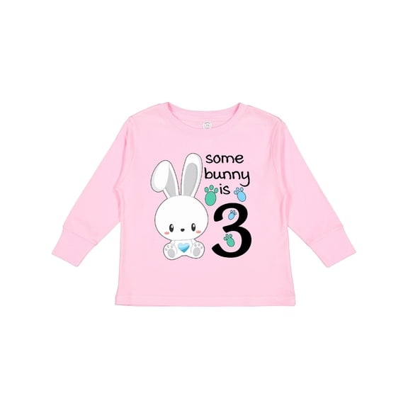 Inktastic Somebunny is Three-third Birthday Bunny Boys or Girls Long Sleeve Toddler T-Shirt