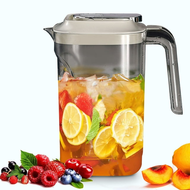 Iumwxz Kitchen Gadgets 2.2l Large Capacity Cold Water Pot Household Refrigerator Tea Making Pot Beverage Fruit Tea Pot Portable Water Cup Kitchen Utensil Set Brown Plastic New Year Savings