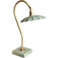 thumbnail image 2 of ANTIQUE BRASS GOOSE NECK TABLE LAMP WITH ENAMEL SHADE, 2 of 2