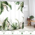 thumbnail image 3 of Burgundy Floral Leaves Eucalyptus Shower Curtain Watercolor Botanical Plants Leaf Bathroom Modern Gold Women Outline 60Wx72L Inches Bath Accessories Art Home Decor Fabric 12 Pack Hooks, 3 of 6