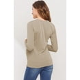 thumbnail image 3 of Solid Ruched Long Sleeve Square Neck Maternity Top, 3 of 3