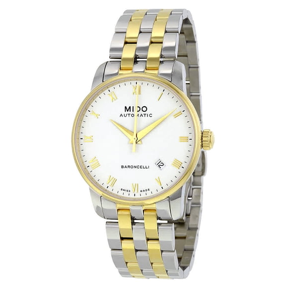 Mido Baroncelli Jubilee White Dial Two-tone Mens Watch M86009261