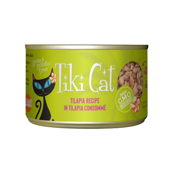 Tiki Cat Luau Wet Cat Food, Tilapia, 6 oz. Can
