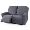 thumbnail image 3 of TAOCOCO Stretch Recliner Loveseat Slipcovers, 6 Pieces Solid Reclining Sofa Slipcover Furniture Chair Cover Gray, 3 of 10