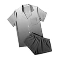 thumbnail image 5 of Wlynlyn Pajama Set for Women 2 Piece Short Sleeve Button down Tops and Elastic Waist Shorts Soft Loungewear Set(Gray,Small), 5 of 7