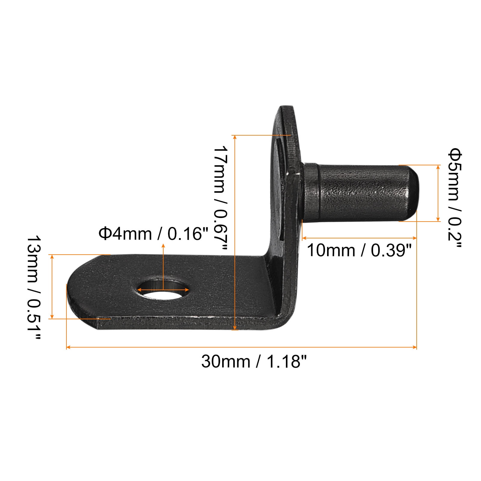 Shelf Support Pegs, 80 Pack 5mm(1/5") L-Shaped Bracket Pegs Shelf Pin, Black