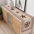 thumbnail image 4 of Western Texas Star Vintage Table Runner - 70 Inch Long, Kitchen Dining Table Runner Dresser Scarves, Rustic Wreath Red Beige Plaid Farmhouse Decor for Coffee Tables Wedding Party Banquet, 4 of 8