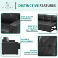 thumbnail image 6 of Sectional Leather Couch with Storage Chaise, Tufted Pull Out Couch with Storage, Sectional Bed, L-Shaped Faux Leather Sectional Sleeper Sofa, Black, 6 of 12