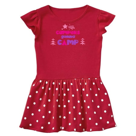 

Inktastic Campers Gonna Camp Stars Trees - Pink Purple Gift Toddler Girl Dress