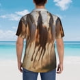 thumbnail image 4 of Sikiie Horses running Print Men's Hawaiian Shirt, Summer Beach Button Pocket Short Sleeve T-Shirt,X-Large, 4 of 7