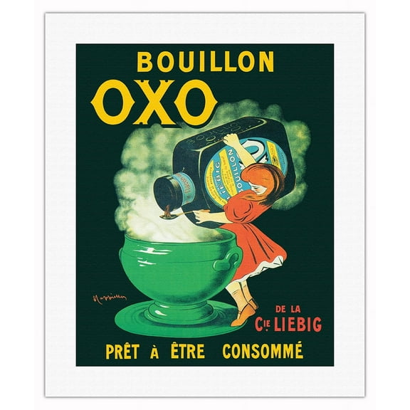 OXO Bouillon Cubes - Vintage Advertising Poster by Leonetto Cappiello c.1908 - Fine Art Rolled Canvas Print 16in x 20in
