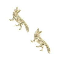 Masteelf 2pcs Vintage Brass Fox Cabinet Knobs And Pulls For Dressers And Drawers Decorative Animal Handles For Kitchen And Bathroom Cabinets