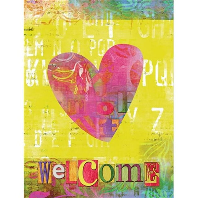 Carolines Treasures SB3099CHF Artsy Welcome Heart Flag Canvas House Size
